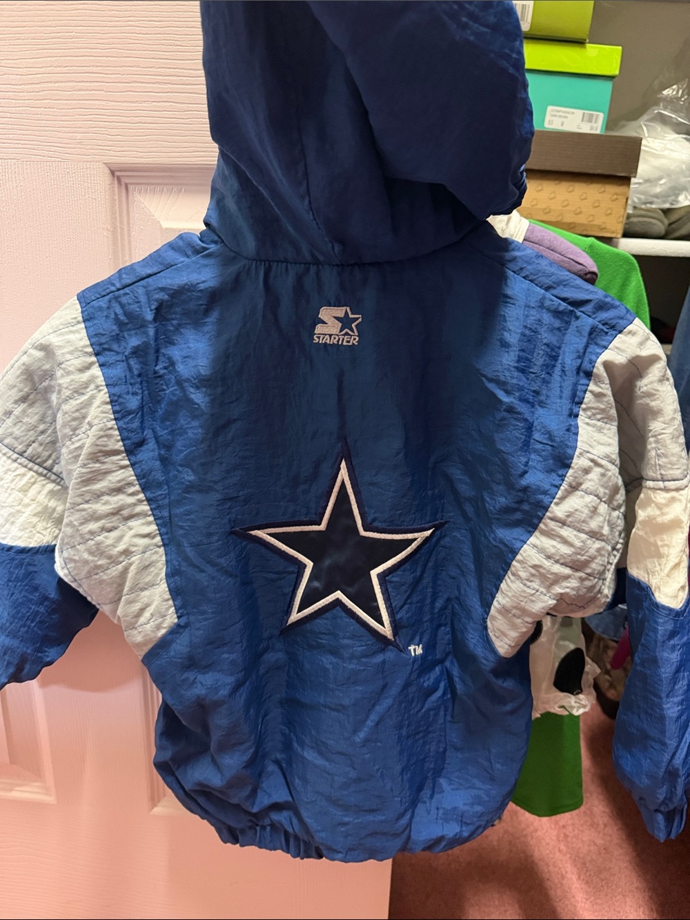 Kids Boys Small Cowboys Navy and White Pullover - Picture 2 of 4